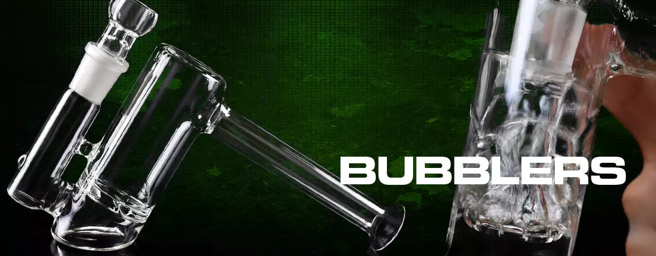 Rainforest Green Double Bubbler  Glass Bubblers for Sale — Badass Glass