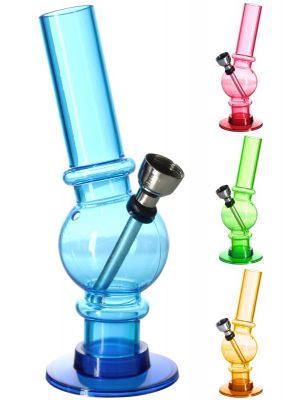 Cylindrical Smoking Glass Bong Water Smoking Pipe Bong With Removable Bowl  20cm